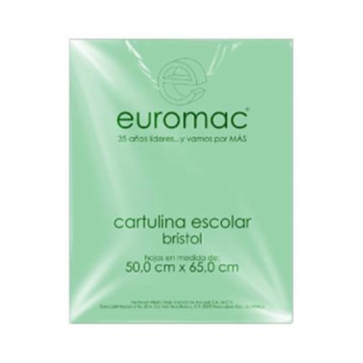 Imagen de CARTULINA EUROMAC BRISTOL VERDE 50X65 PQT/100H