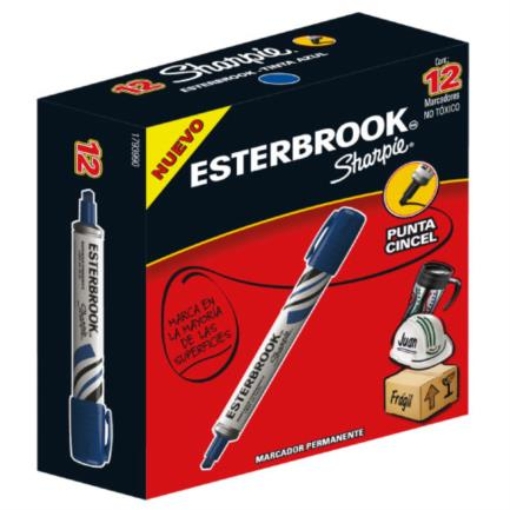 Imagen de MARCADOR BEROL PERMANENTE ESTERBROOK AZUL C/12