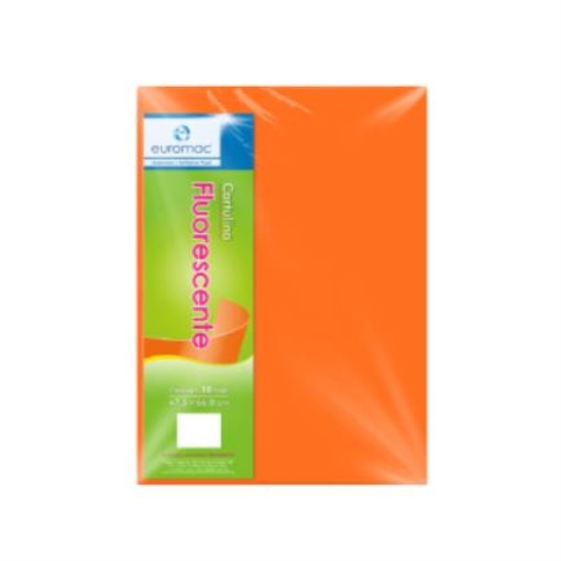 Imagen de CARTULINA EUROMAC FLUORESCENTE NARANJA 47.5 X 66 PAQ C/100H