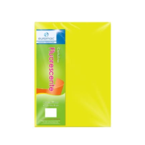 Imagen de CARTULINA EUROMAC FLUORESCENTE AMARILLA 47.5 X 66 PAQ C/100H