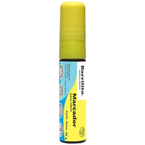 Imagen de Marcador Barrilito para Vidrio Grande 28 gr Color Amarillo Neón C/10 Pzas