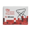 Imagen de Clip Mariposa Niquelado Nextep #1 60mm 12 Clips