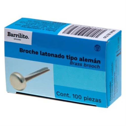 Imagen de Broche Latonado Barrilito Tipo Alemán 20mm C/100 Pzas