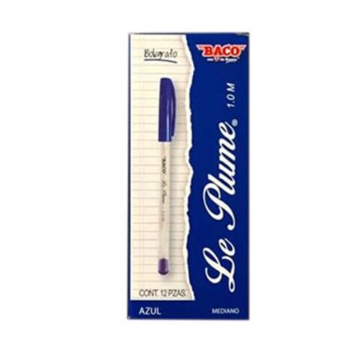 Imagen de BOLIGRAFO BACO LE PLUME 1.0MM AZUL CAJA C/12