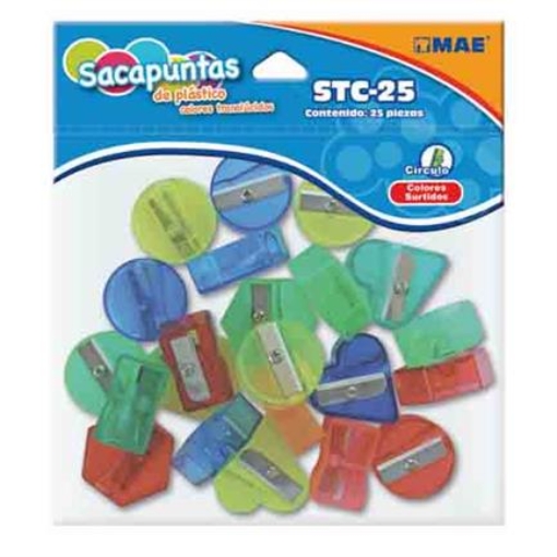 Imagen de SACAPUNTAS PLASTICO MAE TRANSLUCIDO C/25 PIEZAS