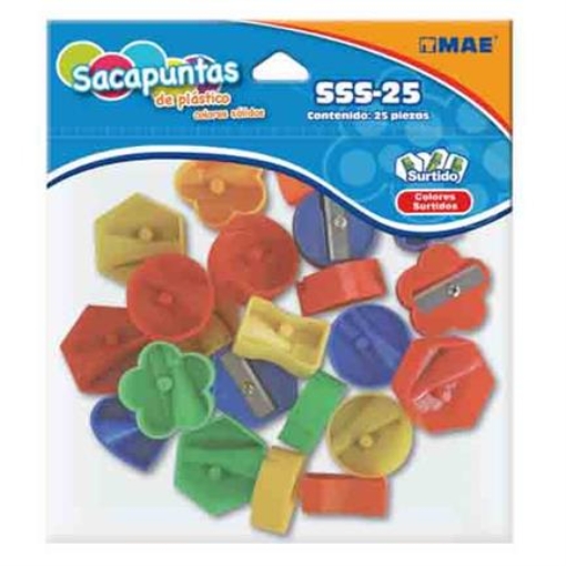 Imagen de SACAPUNTAS PLASTICO MAE FIGURAS SURTIDAS C/25 PIEZAS