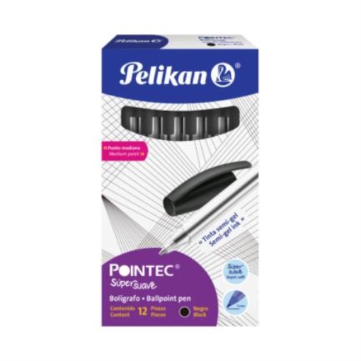 Imagen de BOLIGRAFO PELIKAN POINTEC NEGRO 0.7 MM C/12