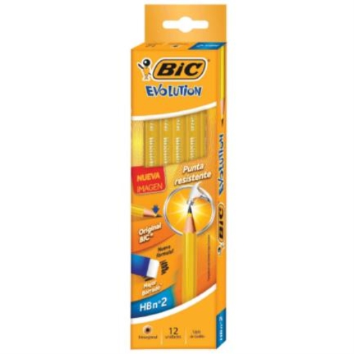 Imagen de LAPIZ BIC EVOLUTION HB2 AMARILLO RESINA C/12