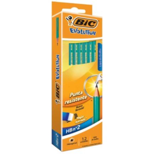 Imagen de LAPIZ BIC EVOLUTION HEXAGONAL C/12 RESINA