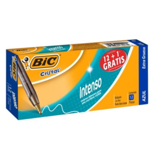 Imagen de BOLÍGRAFO BIC CRISTAL INTENSO 1.6 MM AZUL C/12PZA