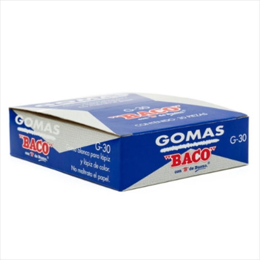 Imagen de BORRADOR BACO BLANCO P/LAPIZ MEDIANO C/30 BORRADORES