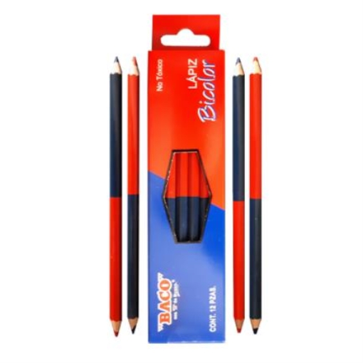 Imagen de Lápiz Baco Bicolor Color Rojo-Azul C/12 Pzas