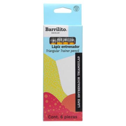 Imagen de Lápiz Entrenador Barrilito Grafito Triangular Caja C/6 Pzas