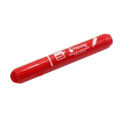 Imagen de Marcador Permanente Nextep Punta Gruesa Cincel 4mm Rojo c/12 Pzas
