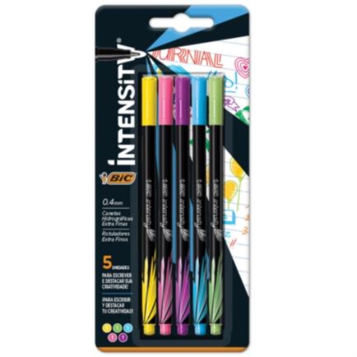 Imagen de Rotulador BIC Intensity Fashion Fino Colores Surtidos C/5 Pzas