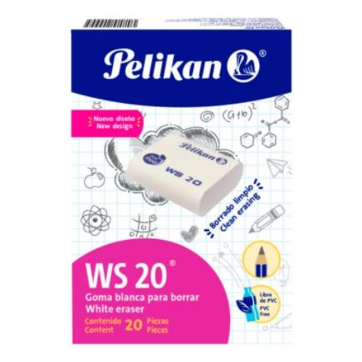 Imagen de BORRADOR PELIKAN WS-20 LAPIZ BLANCO C/20