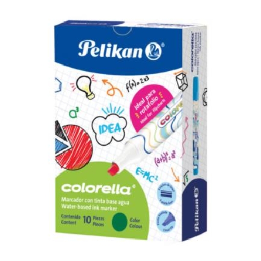 Imagen de MARCADOR AGUA PELIKAN COLORELLA VERDE  C/10