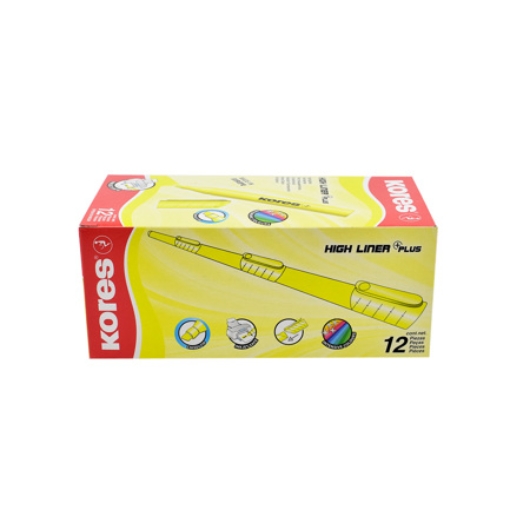 Imagen de RESALTADOR KORES K-MARKER XH12 AMARILLO C/12