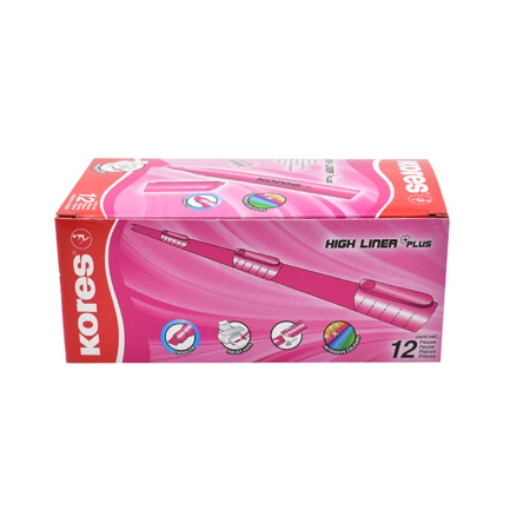 Imagen de RESALTADOR KORES K-MARKER XH12 ROSA C/12