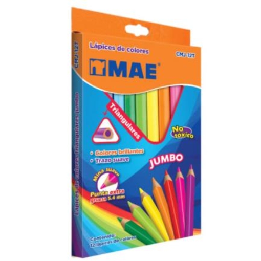 Imagen de LAPICES DE COLORES TRIANGULARES JUMBO CAJA CON 12 PIEZAS MIN