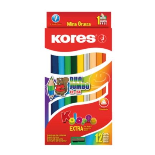 Imagen de LAPIZ BICOLOR KORES JUMBO TRIANGULAR C/12