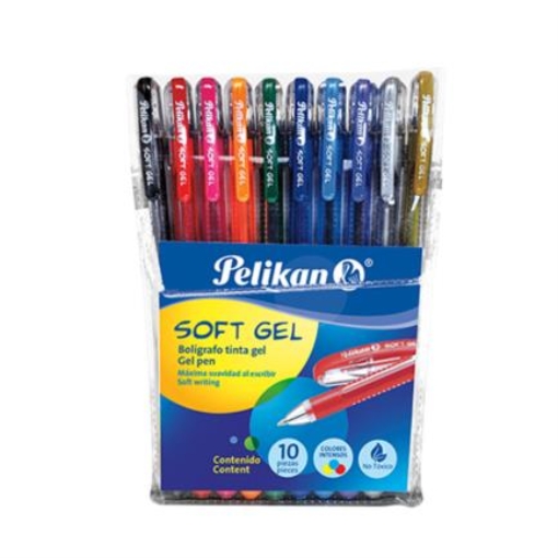 Imagen de BOLIGRAFO PELIKAN GEL SOFT 0.5MM COLORES SURTIDOS C/10