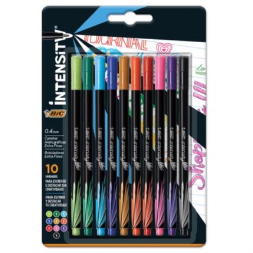 Imagen de Rotulador BIC Intensity Clásico Fino Colores Surtidos C/10 Pzas