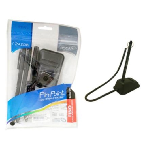 Imagen de Boligrafo Azor Pin Point Holder Redondo 0.7 mm Color Negro C/3