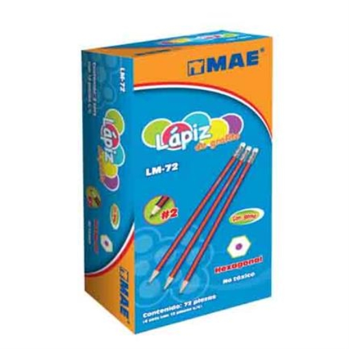 Imagen de LAPIZ MAE DE GRAFITO HEXAGONAL HB #2 CAJA C/72 PIEZAS
