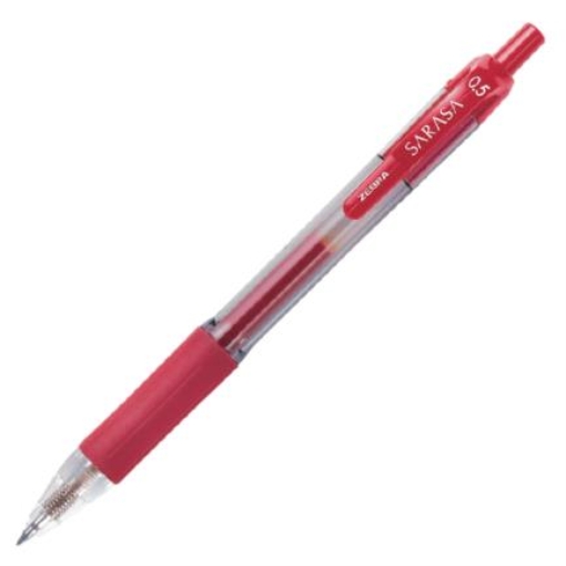 Imagen de Bolígrafo Zebra Sarasa Retráctil 0.5mm Gel Color Rojo Caja c/12 Pzas