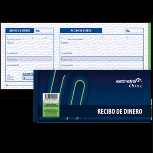 Imagen de BLOCK ESTRELLA RECIBO DINERO 50 HJS