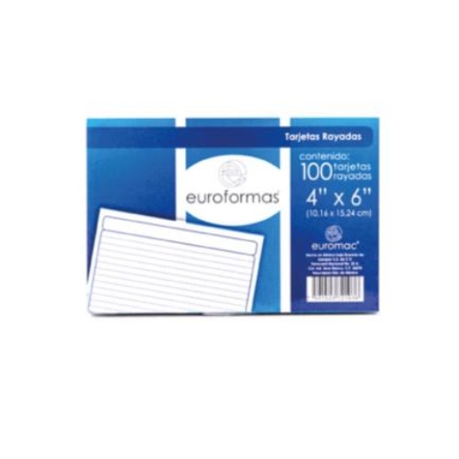 Imagen de Tarjeta Euroformas bibliografica blanca 4x6 c/100