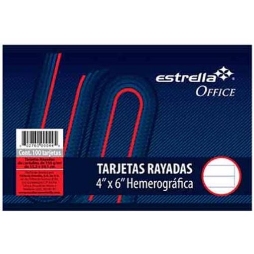 Imagen de TARJETA ESTRELLA HEMEROGRAFICA 4X6 RAYA