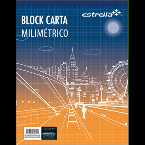 Imagen de BLOCK ESTRELLA CARTA MILIMETRICO 50 HJS