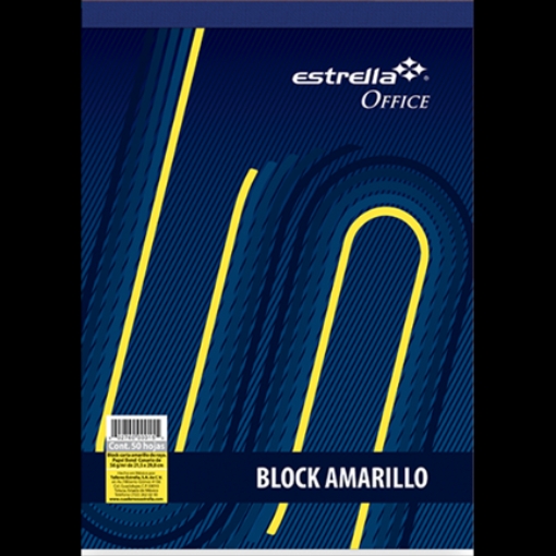 Imagen de BLOCK ESTRELLA CARTA AMARIILLO RAYA 50 HJS