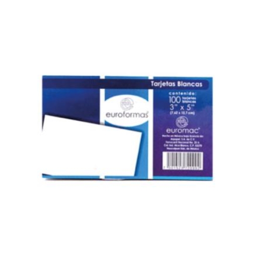 Imagen de TARJETA EUROFORMAS BIBLIOGRAFICA BLANCA 5X8 C/100