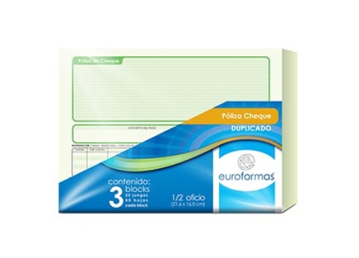 Imagen de POLIZA CHEQUE EUROFORMA DUPLICA 1/2 OFICIO 25 JGS C/3B