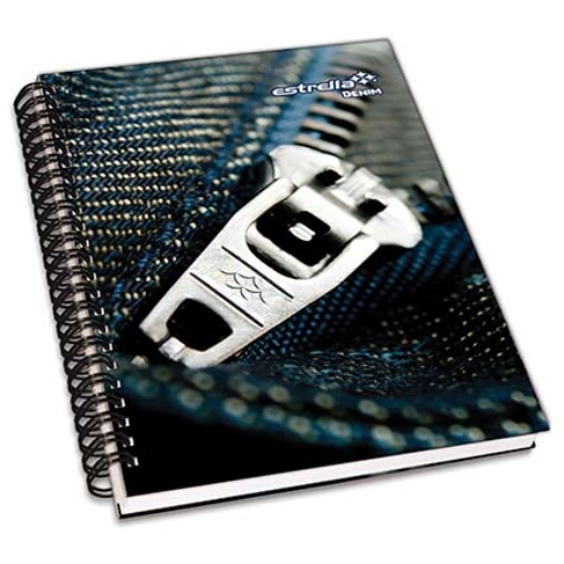 Imagen de CUADERNO ESTRELLA FRANCESA PASTA DURA D. WIRE-O 180H RAYA