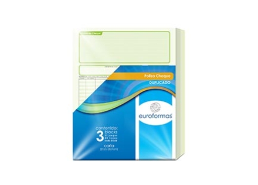 Imagen de POLIZA CHEQUES EUROFORMA DUPLICA CTA 25 JGS 50H C/3 B.