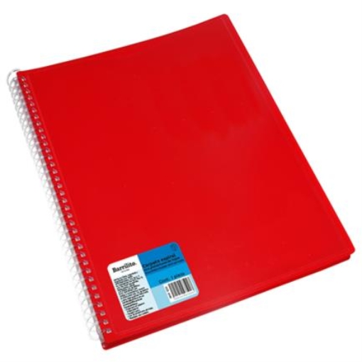 Imagen de Carpeta Barrilito Espiral 20 Protectores Hoja Paquete C/12 Pzas