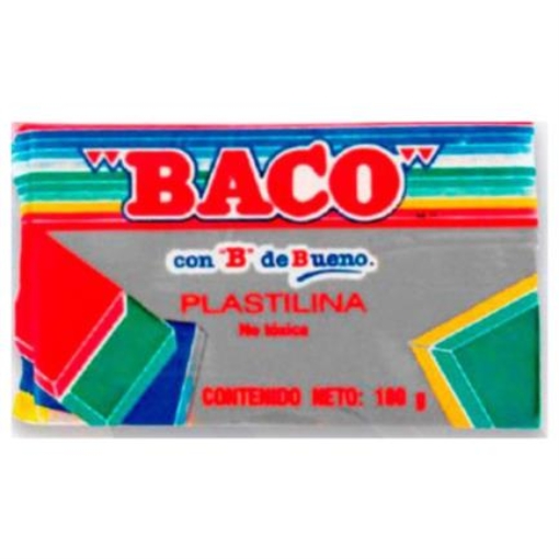 Imagen de PLASTILINA BACO MARQUETA 180GRS COLOR GRIS OBSCURO