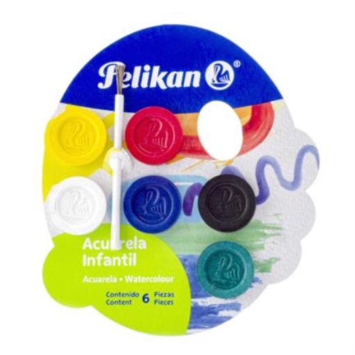 Imagen de ACUARELA INFANTIL PELIKAN C/6 COLORES