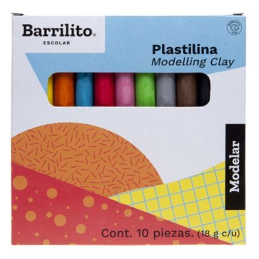 Imagen de Plastilina Barrilito Colores Surtidos 180 g Caja C/10 Barras