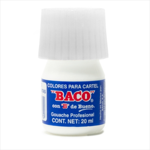 Imagen de PINTURA BACO P/CARTEL 20ML BLANCO P/LETRERO #72 C/10