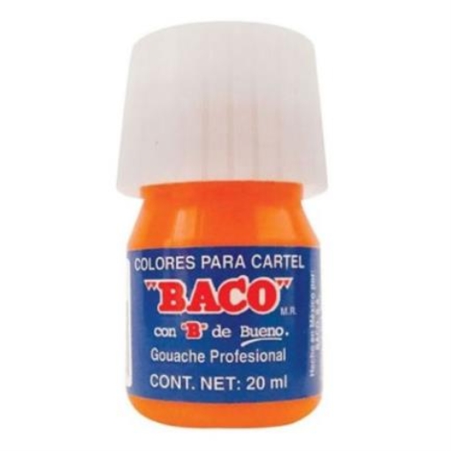 Imagen de PINTURA BACO P/CARTEL 20ML NARANJA C/10 PIEZAS