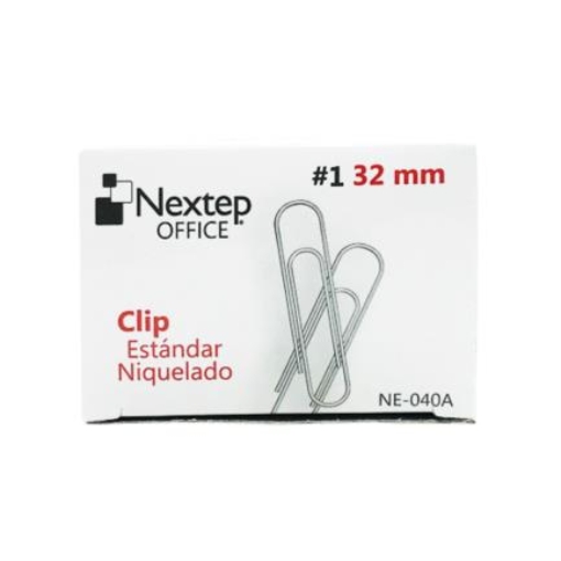 Imagen de Clip Estándar Niquelado Nextep #1 32mm C/10 100 Clips c/u