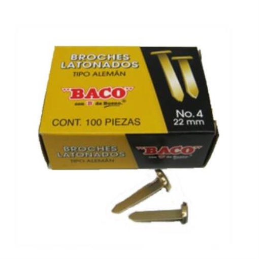 Imagen de BROCHE BACO LATONADO TIPO ALEMAN BACO 22MM C/100