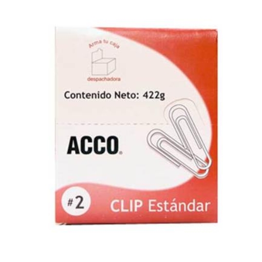 Imagen de CLIP ACCO ESTANDAR No.2 INOXIDABLE 100CLIPS C/10