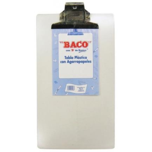 Imagen de TABLA BACO PLASTICA TRANSPARENTE OFICIO