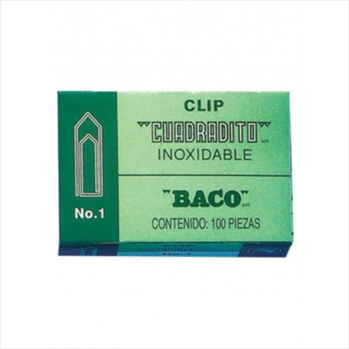 Imagen de CLIP BACO CUADRADITO #1 NIQUELADO C/10